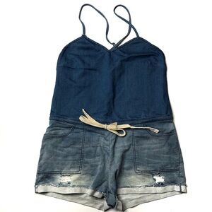Akira Chicago Black Label Denim Romper